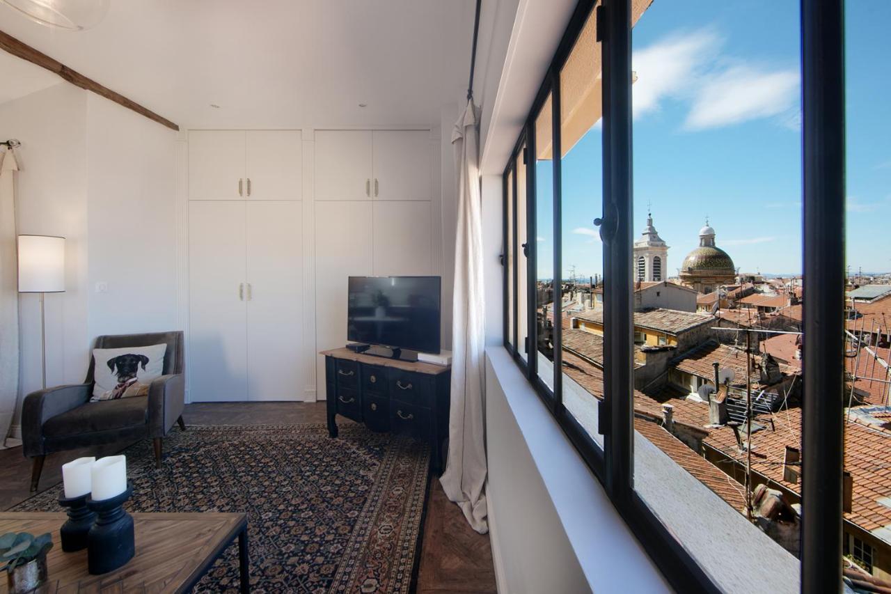 Cocoon Loft - Magnifique Loft Sous Toit, Refait A Neuf, Vues Splendides, Clim, Wifi Appartement Nice Buitenkant foto